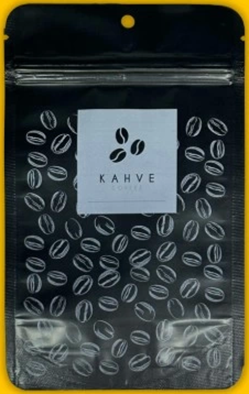 KAHVE BASKILI MAT SİYAH ALÜMİNYUM DOYPACK 11X18 100 GRAM 50 adet