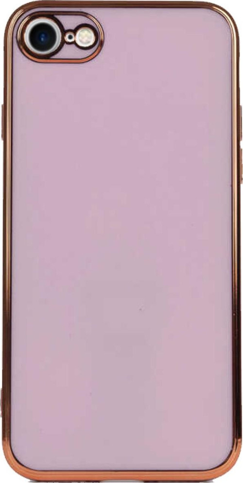 Apple iPhone SE 2020 Kapak Kamera Korumalı Lazer Kesim Lüx Silikon Kılıf - Mor