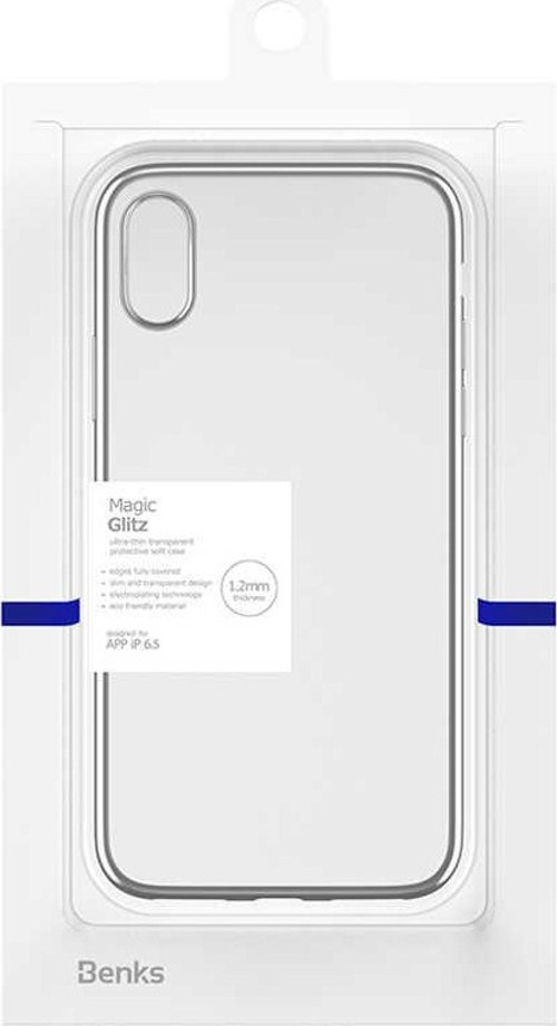 Apple iPhone XS Max 6.5 Köşeleri Parlak Renkli Magic Glitz Transparent Kapak