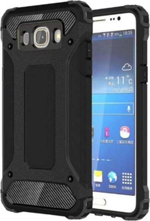 Samsung Galaxy J7 Kapak Çift Katmanlı Zırh Tank Kılıf - Siyah