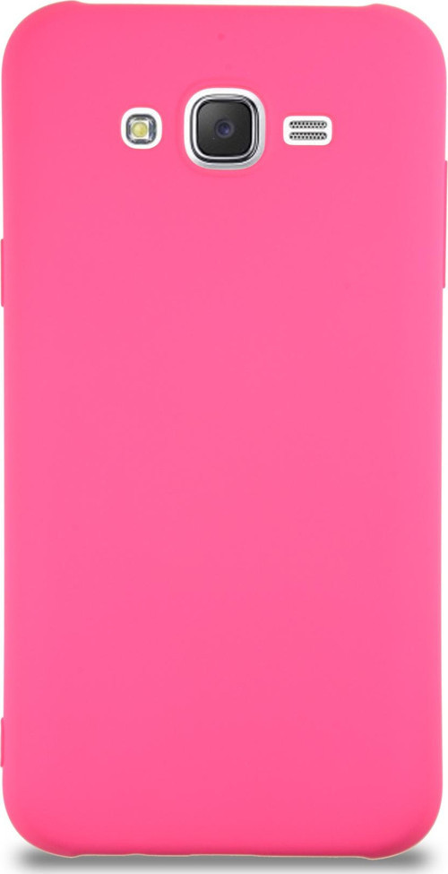 Samsung Galaxy J7 Kapak İçi Kadife Lansman Silikon Kılıf - Neon Pembe