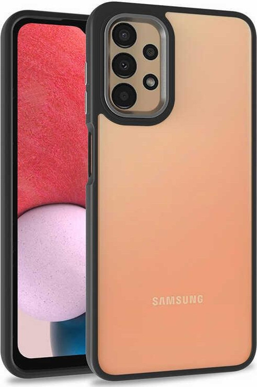 Samsung Galaxy A53 5G Kapak Metal Kamera Korumalı Arkası Şeffaf Silikon Kılıf - Siyah