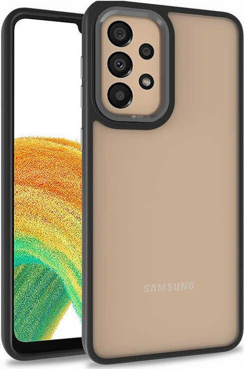 Samsung Galaxy A52 Kapak Metal Kamera Korumalı Arkası Şeffaf Silikon Kılıf - Siyah