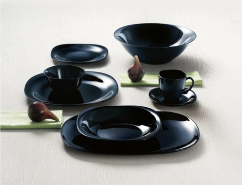 6 'Lı Siyah Yemek Tabağı Carine Black 6 'Lı Siyah Yemek Tabağı 21 Cm