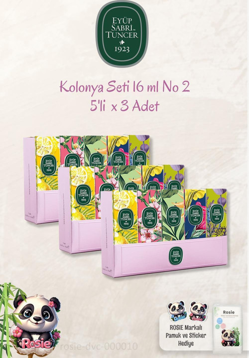 3 Adet Eyüp Sabri Tuncer 5'li Kolonya Set No 2 ve ROSIE %100 Doğal Pamuk 60'lı