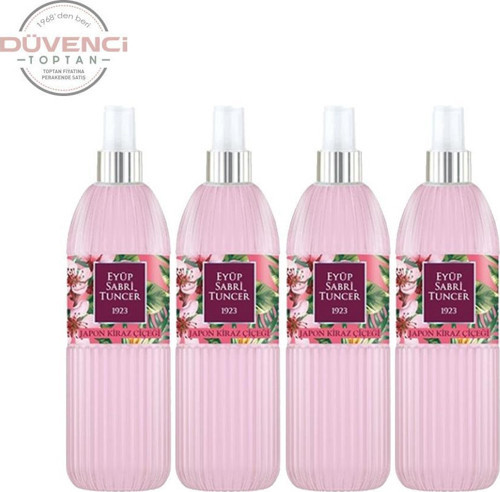 Japon Kiraz Çiçeği Kolonyası Silindir Pet Şişe Sprey 150 ML x 4 Adet