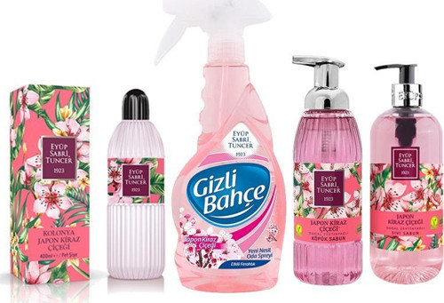 Japon Kiraz Çiçeği Kolonya 400 ML, Sıvı Sabun 500 ML, Köpük Sabun 500 ML, Oda Kokusu 500 ML