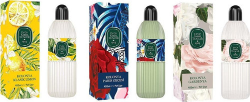 Kolonya Klasik Limon, Paris Gecesi ve Gardenya Pet Şişe 400 ml