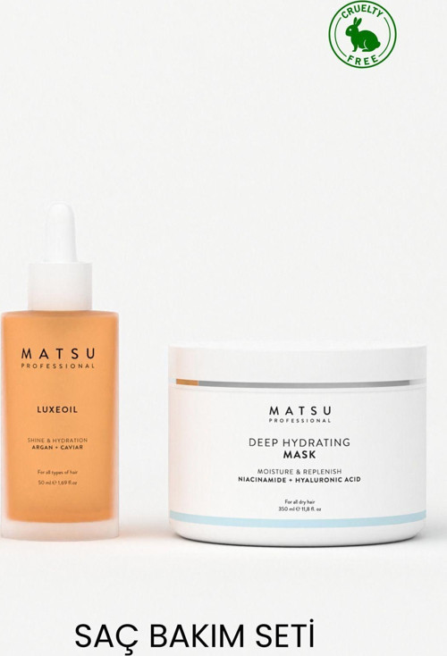 Deep Hydrating Kuru Saçlar için Saç Bakım Maskesi ve Luxeoil Argan Yağı İkili Avantaj Bakım Seti