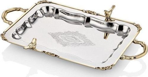 Black Pearl Kuş Detaylı Büyük Boy Tepsi
