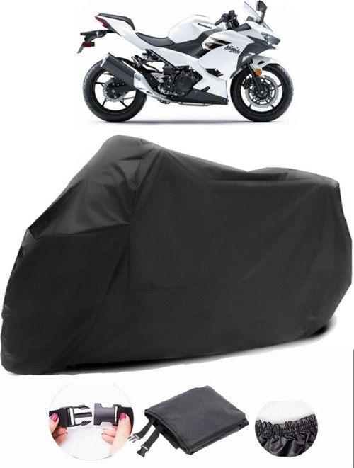 Kawasaki Ninja 400 Arka Çanta Uyumlu Branda Siyah Motosiklet Brandası ( Kilit Uyumlu)