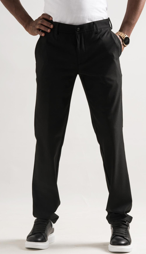 Slimfit Armürlü Kendinden Desenli Boru Paça Kışlık Erkek Kumaş Pantolon