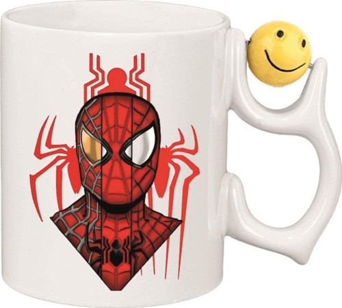 Kişiye Özel Spider Man 3 Versiyon Çocuk Kulplu Özel Süblimasyon Baskılı Porselen Kupa Bardak Emoji Kulp