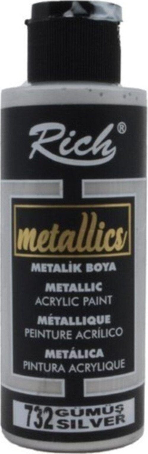 Rıch Akrilik Boya Metalik Boya 120 Cc Gümüş 0732