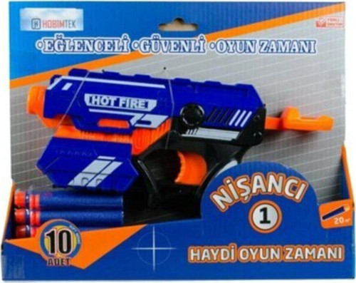Kutulu Yumuşak Mermili Nişancı Nerf Sünger Mermi Atan Tabanca