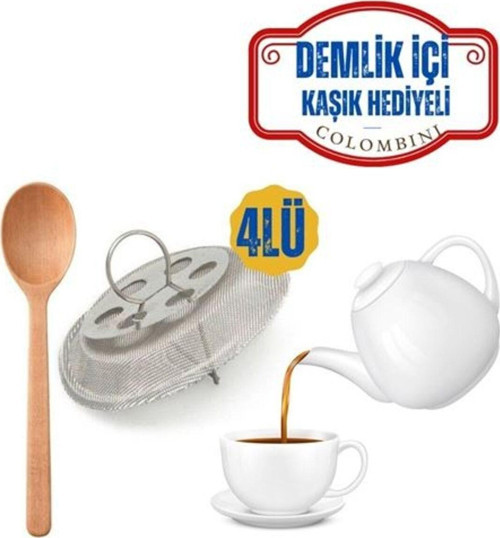 Transformacion 48+8 Adet Demlik İçi Çay Filtresi Ahşap Kaşık Seti