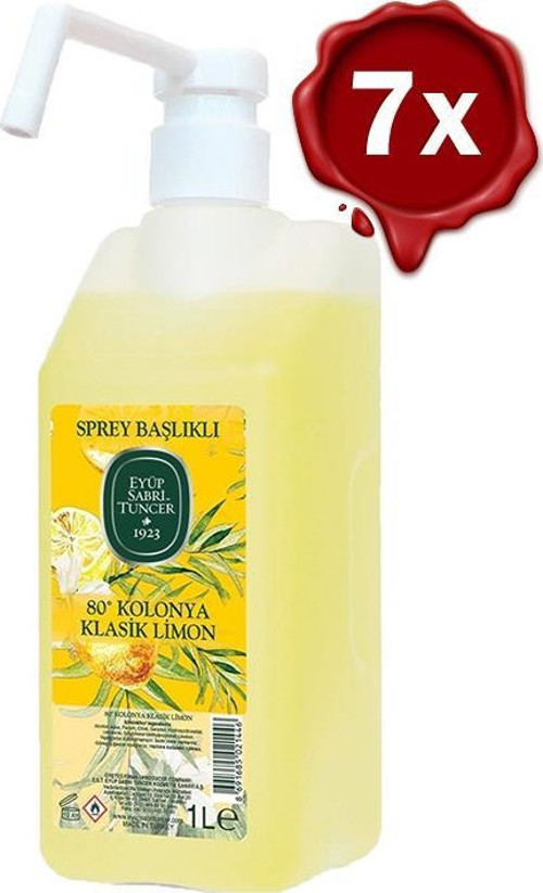 Klasik Limon Kolonyası Sprey Başlıklı 1 lt x 7