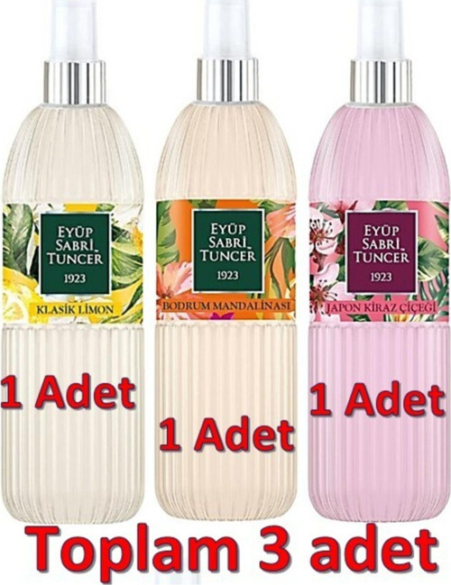 Klasik Limon, Bodrum Mandalinası, Japon Kiraz Çiçeği Sprey Kolonya 150 ML