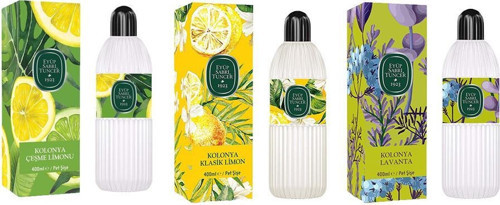 Kolonya Çeşme Limonu, Klasik Limon ve Lavanta Pet Şişe 400 ml