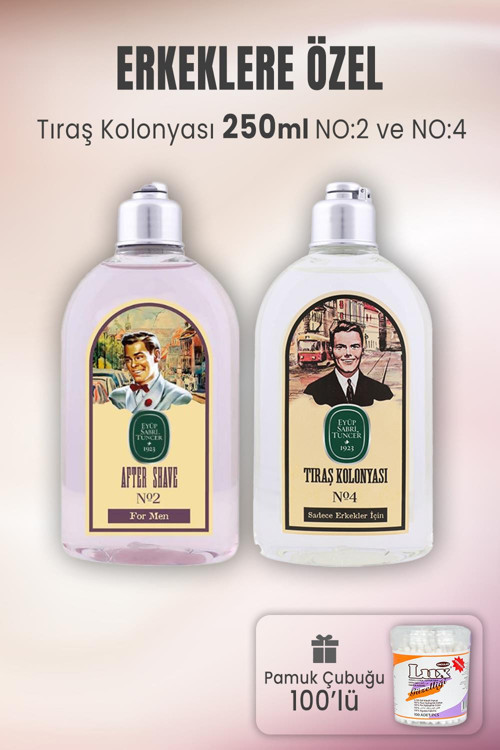 Tıraş Kolonyası No 2, No 4 ve Pamuk Çubuğu 100' lü