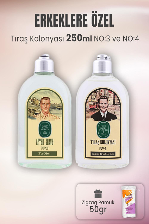 Tıraş Kolonyası No 3, No 4 ve Zigzag Pamuk 50 gr