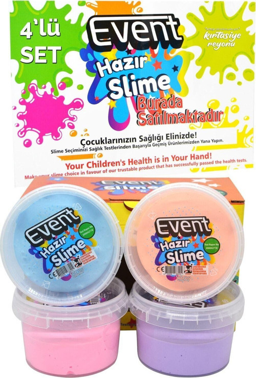 Özel Kutulu 4 Renk 180 Gr Hazır Slime Ce Belgeli Kaliteli Ürün Ele Yapışmaz