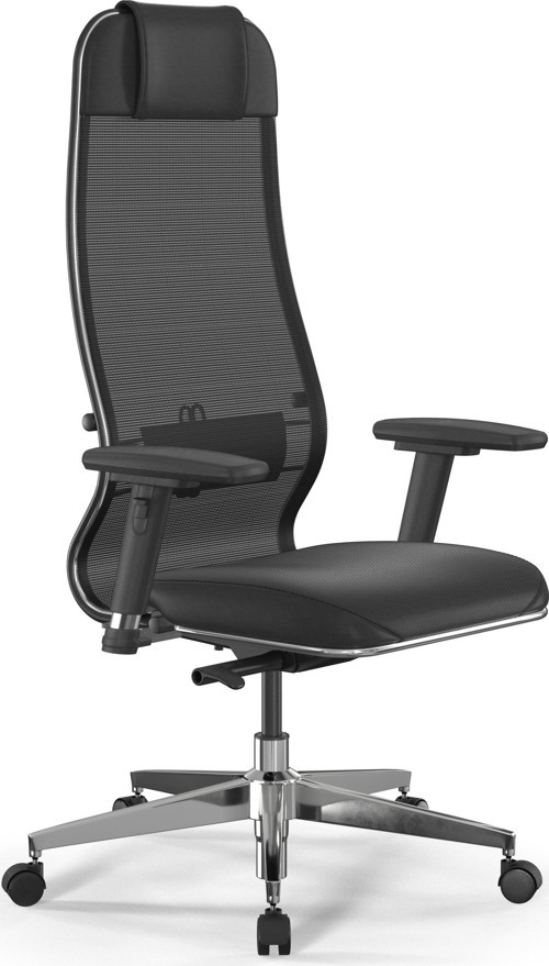 Deri ve Fileli Ofis Koltuğu / Çalışma Sandalyesi Synchrosit 10-B1-115D-3D / 1048146 Siyah