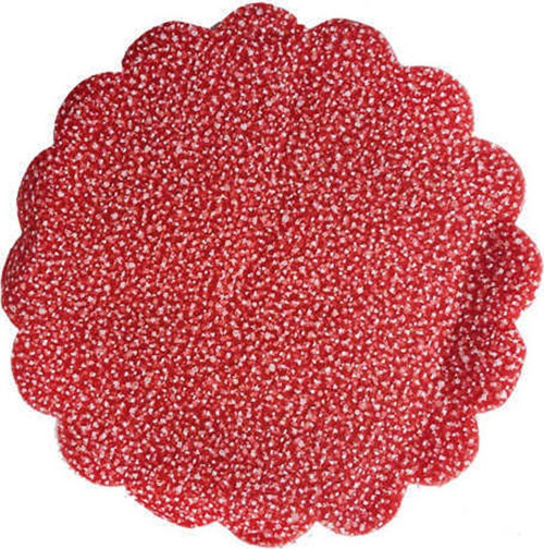Karlı Organze Hazır Kesilmiş Tül 24 Cm (100 Adet) Kırmızı