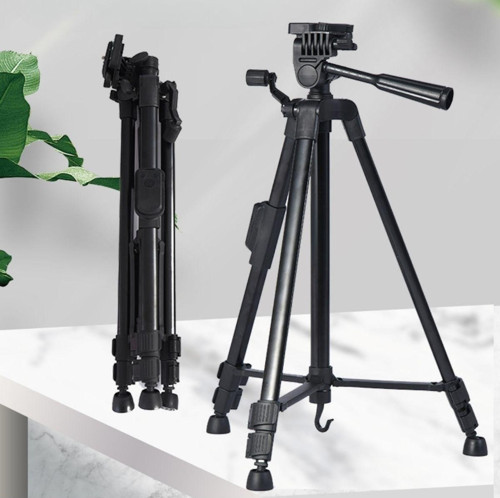 Telefon ve Fotoğraf Makinesı Takılabilen Bluetooth Kumandalı 146 cm Tripod (3877)