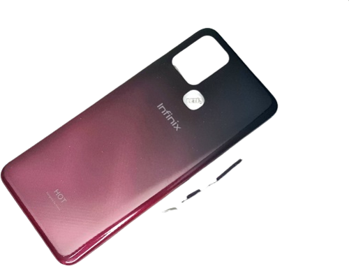 İnfinix Hot 10 KASA Arka Pil Batarya Kapağı KIRMIZI SİYAH