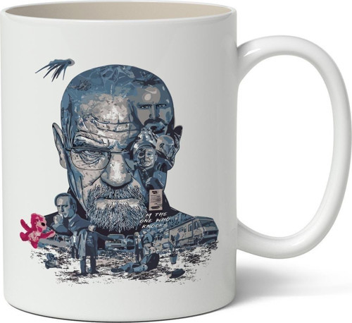 Breaking Bad Kolaj Temalı Beyaz Kupa Bardak Sevgiliye Arkadaşa Hediye