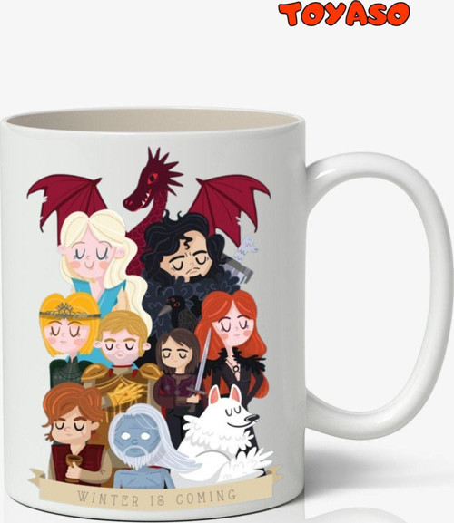Game Of Thrones Winter İs Coming Karakterler Temalı Beyaz Kupa Bardak Sevgiliye Arkadaşa Hediye