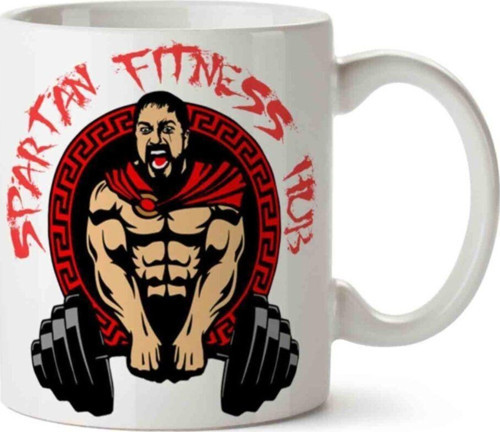 Spartans Gym Fitness Temalı Beyaz Kupa Bardak Sevgiliye Arkadaşa Hediye