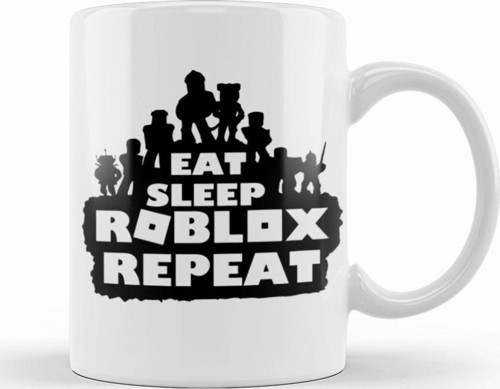 Eat Sleep Roblox Repeat Roblox Döngüsü Temalı Beyaz Kupa Bardak Porselen