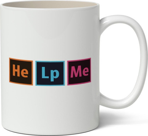Help Me Grafik Tasarım Temalı Kupa Bardak - Sevgiliye Arkadaşa Hediye