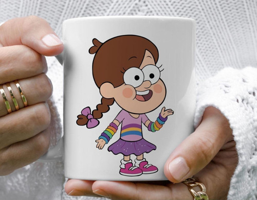 Gravity Falls Esrarengiz Kasaba Mabel Pembe Renkli Temalı Beyaz Kupa Bardak Porselen