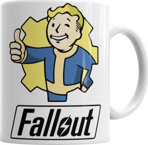 Fallout Vault Boy Temalı Beyaz Kupa Bardak Porselen