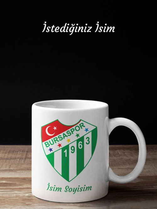 Bursaspor Temalı Kişiye Özel Isimli Seramik Kupa Bardak Baskılı Kupa Hediyelik