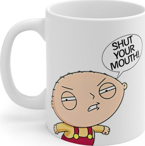 Family Guy Stewie Çizgi Film Temalı Beyaz Kupa Bardak Porselen