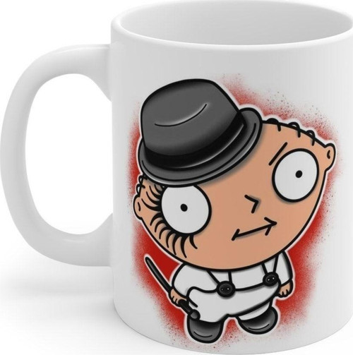 Family Guy Stewie Şapkalı Temalı Beyaz Kupa Bardak Porselen