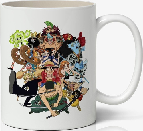 One Piece Karakterler Anime Temalı Beyaz Kupa Bardak Sevgiliye Arkadaşa Hediye