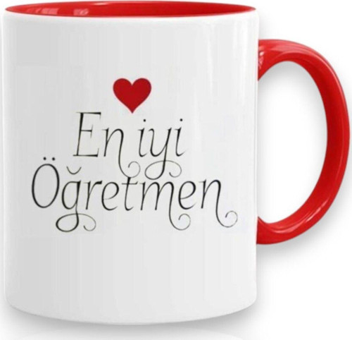 En Iyi Öğretmen Temalı Içi Ve Kulbu Kırmızı Kupa Bardak Öğretmenler Günü Hediyesi