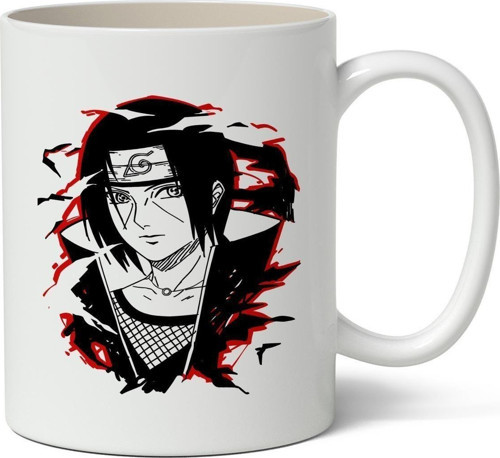 İtachi Uchiha Naruto Anime Baskılı Beyaz Porselen Kupa Bardak