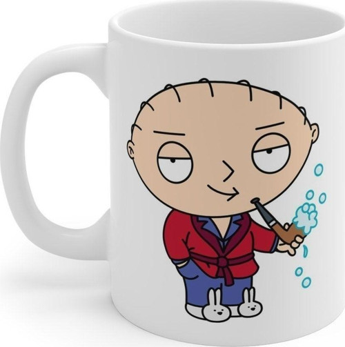 Family Guy Stewie Purolu Temalı Beyaz Kupa Bardak Porselen