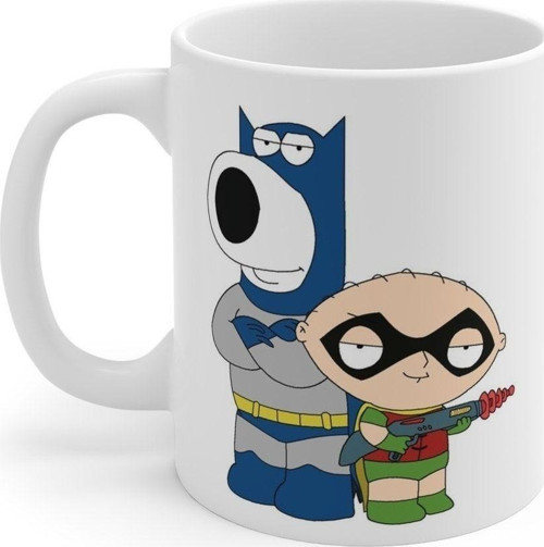 Family Guy Stewie Süper Kahramanlar Temalı Beyaz Kupa Bardak Porselen