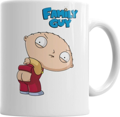 Family Guy Stewie Temalı Beyaz Kupa Bardak Porselen