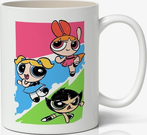 Powerpuff Girls Özel Tasarımlı Baskılı Beyaz Porselen Kupa Bardak