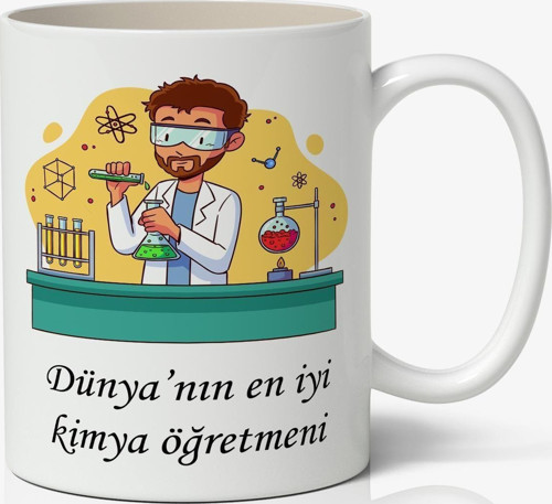 Dünya'Nın En İyi Kimya Öğretmeni Tasarımlı Kupa Bardak - Öğretmenler Günü Hediyesi