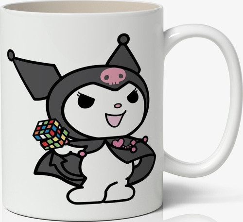 Kuromi Kawaii Temalı Baskılı Kişiye Özel Kupa Bardak - Sevgiliye Arkadaşa Hediye