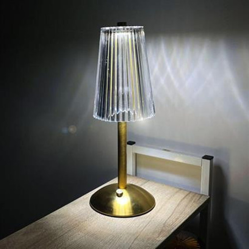Masa Üstü Taşınabilir USB Şarjlı Dokunmatik Eskitme Lambader W-030 Model Led Kristal Abajur